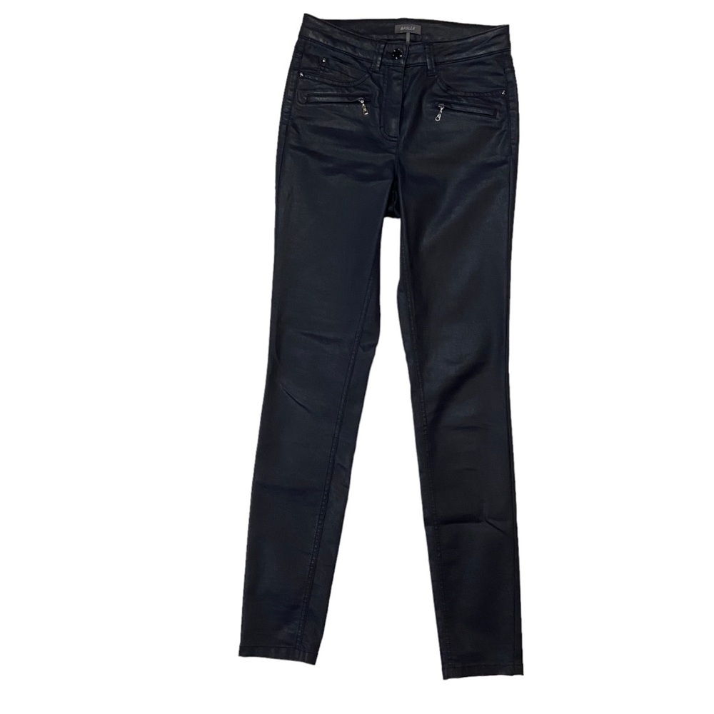 5/$25 Basler Julienne Blue‎ Coated Jeans Women’s Size 28 High Rise Slim Fit